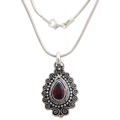 UNICEF Market | Handcrafted Sterling Silver and Garnet Pendant Necklace ...