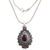 Garnet pendant necklace, 'Queen of Bali' - Handcrafted Sterling Silver and Garnet Pendant Necklace (image 2d) thumbail