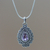 Amethyst pendant necklace, 'Queen of Bali' - Sterling Silver and Amethyst Pendant Necklace thumbail