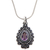 Amethyst pendant necklace, 'Queen of Bali' - Sterling Silver and Amethyst Pendant Necklace (image 2a) thumbail
