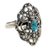 Sterling silver cocktail ring, 'Bali Magnificence' - Sterling Silver and Reconstituted Turquoise Ring thumbail
