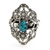Sterling silver cocktail ring, 'Bali Magnificence' - Sterling Silver and Reconstituted Turquoise Ring (image 2b) thumbail