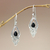 Onyx dangle earrings, 'Black Fern' - Sterling Silver and Onyx Dangle Earrings (image 2) thumbail