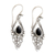 Onyx dangle earrings, 'Black Fern' - Sterling Silver and Onyx Dangle Earrings (image 2a) thumbail
