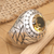 Men's citrine domed ring, 'Denpasar Hero' - Citrine and Sterling Silver Dome Ring thumbail