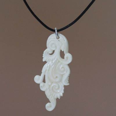Pendant necklace, 'Leaf of Faith'