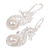 Pearl dangle earrings, 'Sea Horse Treasure' - Unique Sterling Silver and Pearl Dangle Earrings (image 2e) thumbail