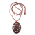 Coconut shell floral necklace, 'Blossoming Hibiscus' - Floral Coconut Shell Pendant Necklace from Indonesia