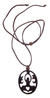 Coconut shell pendant necklace, 'Sukhasana Yoga' - Artisan Crafted Coconut Shell Pendant Necklace thumbail