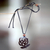 Coconut shell floral necklace, 'Java Rose' - Handmade Floral Coconut Shell Necklace (image 2b) thumbail