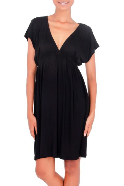 Jersey dress, 'Black Denpassar Chic' - Jersey dress
