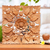 Wood relief panel, 'Precious Lotus' - Unique Floral Wood Relief Panel