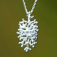 Sterling silver pendant necklace, 'Pemuteran Glory'