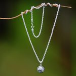Sterling silver harmony ball necklace, 'Denpasar Moon' - Artisan Crafted Sterling Silver Harmony Ball Necklace