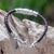 Leather braided bracelet, 'Angel of Nature in Brown' - Floral Leather and Sterling Silver Bracelet (image 2b) thumbail