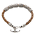 Leather braided bracelet, 'Daisy Dreams' - Silver and Braided Leather Bracelet from Indonesia (image 2b) thumbail