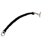 Men's leather braided bracelet, 'Groove' - Men's Hand Crafted Leather Bracelet