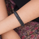 Men's leather braided bracelet, 'Groove' - Men's Hand Crafted Leather Bracelet