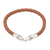 Leather braided bracelet, 'Midsummer Joy' - Sterling Silver and Leather Braided Bracelet thumbail