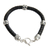 Men's leather braided bracelet, 'Warrior's Fortune' - Men's Leather and Sterling Silver Bracelet (image 2c) thumbail