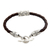 Leather braided bracelet, 'Tribal Scroll in Brown' - Leather braided bracelet (image 2c) thumbail