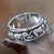 Sterling silver meditation spinner ring, 'Lucky Elephants' - Handcrafted Silver Spinner Meditation Ring