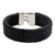 Men's leather braided bracelet, 'Tribal Warrior' - Men's Leather and Sterling Silver Wristband Bracelet (image p190644) thumbail