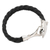 Men's leather bracelet, 'Shark' - Men's Leather and Sterling Silver Bracelet thumbail