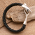 Men's leather bracelet, 'Shark' - Men's Leather and Sterling Silver Bracelet (image 2b) thumbail