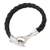 Men's leather bracelet, 'Shark' - Men's Leather and Sterling Silver Bracelet (image 2d) thumbail
