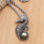 Cultured pearl pendant necklace, 'Sea Horse Legend' - Sterling Silver and Pearl Pendant Necklace