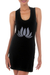 Jersey dress, 'Lotus Flames in Black' - Jersey Knit Dress (image 2a) thumbail