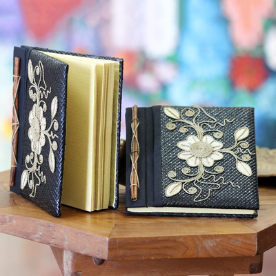 Pandanus journals, 'Floral Pride' (set of 2) - Pandanus journals (Set of 2)