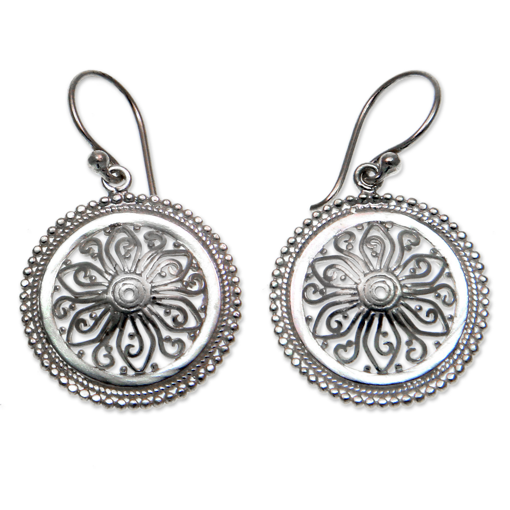 UNICEF Market | Floral Sterling Silver Dangle Earrings - Paradise Bloom