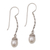 Cultured pearl dangle earrings, 'Paradise Blooms' - Sterling Silver and Pearl Dangle Earrings (image 2d) thumbail