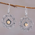 Sterling silver flower earrings, 'Delightful Denpasar' - Sterling Silver and 18k Gold Accent Earrings (image 2) thumbail