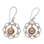 Sterling silver flower earrings, 'Delightful Denpasar' - Sterling Silver and 18k Gold Accent Earrings thumbail