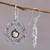 Sterling silver flower earrings, 'Delightful Denpasar' - Sterling Silver and 18k Gold Accent Earrings (image 2b) thumbail
