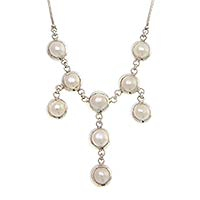 Cultured pearl Y-necklace, 'Sumatra Soiree'