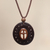 Coconut shell flower necklace, 'Cross of Life' - Handcrafted Coconut Shell Pendant Necklace (image 2b) thumbail