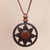 Coconut shell flower necklace, 'Balinese Sunflower' - Handcrafted Coconut Shell Necklace thumbail