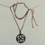 Coconut shell pendant necklace, 'Eternal Fern' - Coconut Shell Pendant Necklace