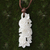 Wood and bone flower necklace, 'Rose Bouquet' - Handcrafted Floral Pendant Necklace (image 2b) thumbail