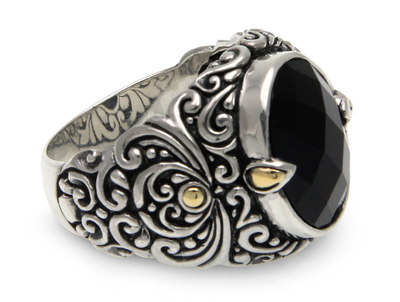 Unicef Uk Market Men S Unique Sterling Silver And Onyx Ring Strength Of Character