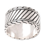 Men's sterling silver ring, 'Dragon Path' - Men's sterling silver ring
