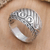 Men's sterling silver ring, 'The Walls of Heaven' - Men's Artisan Crafted Sterling Silver Band Ring (image 2b) thumbail