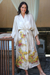 Silk robe, 'Golden Island' - Handcrafted Floral Silk Womens Robe from Bali