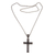 Garnet cross necklace, 'Christian Soul' - Garnet cross necklace