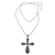 Amethystkreuz-Halskette, „Umarmung des Himmels“. - Handgefertigte Halskette mit Kreuz aus Amethyst und Sterlingsilber