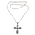 Garnet cross necklace, 'Heaven's Embrace' - Garnet cross necklace